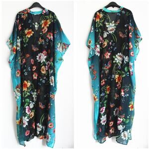 NEW Johnny Was Ombre Garden Black Kaftan, Size S/M